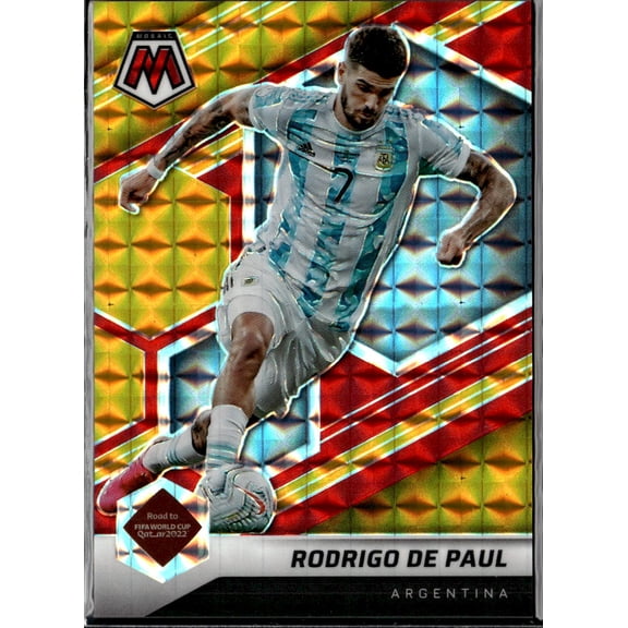 2022 Panini Mosaic Road To FIFA World Cup Rodrigo De Paul #15 19/88 Argentina Soccer Card