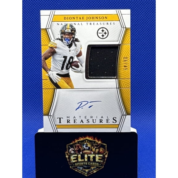 2022 Panini National Treasures Material Treasures Signatures Auto MTS-DJO Diontae Johnson Steelers Football Card Pittsburgh Steelers NFL Autographed F