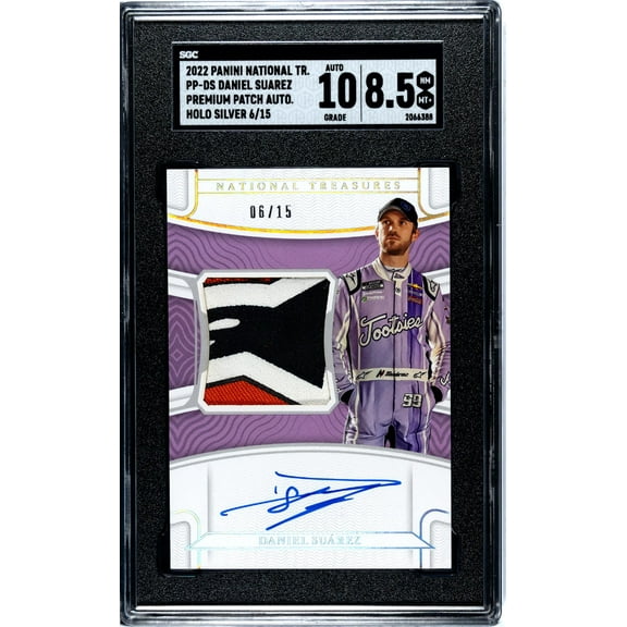 2022 Panini National Treasures #PP-DS Daniel Suarez Premium Patch Auto. Holo Silver 06/15 SGC 8.5