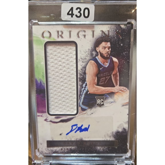 2022 Panini Origins David Roddy RJA-DRD Patch RC Auto Memphis Grizzlies Basketball Card