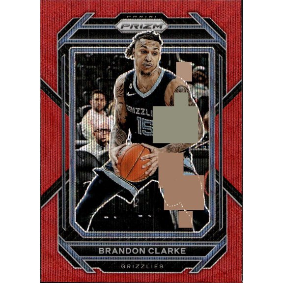 2022 Panini Prizm Brandon Clarke #204 Ruby Wave Prizm Short Print Basketball Trading Card Memphis Grizzlies