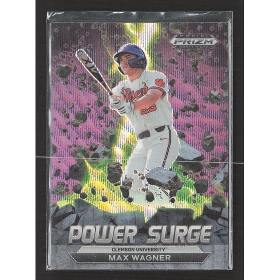 2022 Panini Prizm Draft Picks Power Surge PS-MW Max Wagner Clemson Tigers Baseball Card