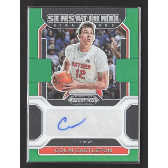2022 Panini Prizm Draft Picks Sensational Signatures Colin Castleton #SS-CCA Green