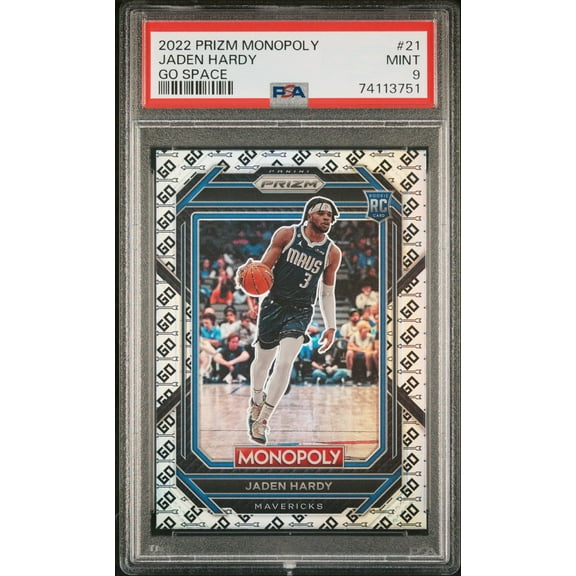 2022 Panini Prizm Monopoly Go Space Jaden Hardy #21 RC PSA 9