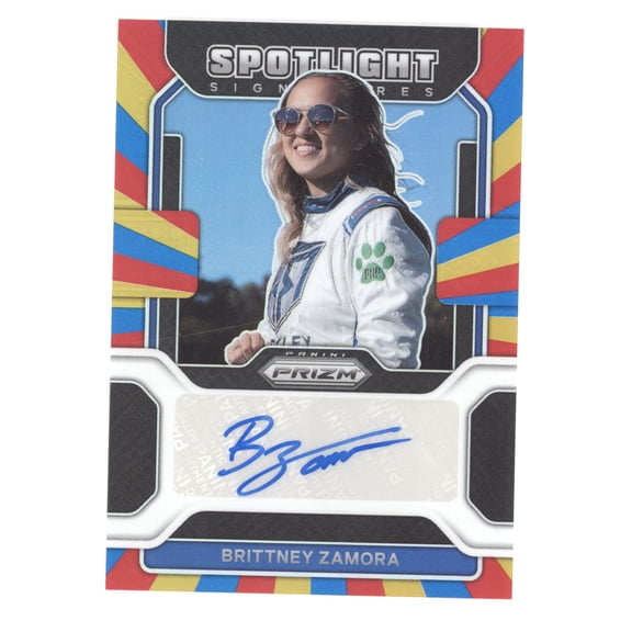 2022 Panini Prizm Racing Spotlight Signatures Brittney Zamora Auto #SS-BZ 12/24 NASCAR NASCAR Autographed Auto Racing Trading Card