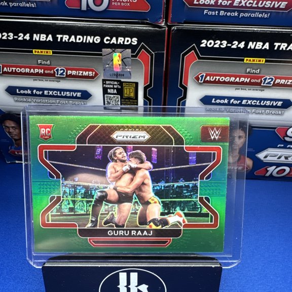 2022 Panini Prizm WWE Guru Raaj #58 Green Prizm Parallel/Variety Rookie Base Set
