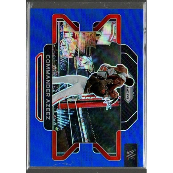 2022 Panini Prizm WWE Prizms Blue #89 Commander Azeez /199 Near Mint Mint Wrestling Card