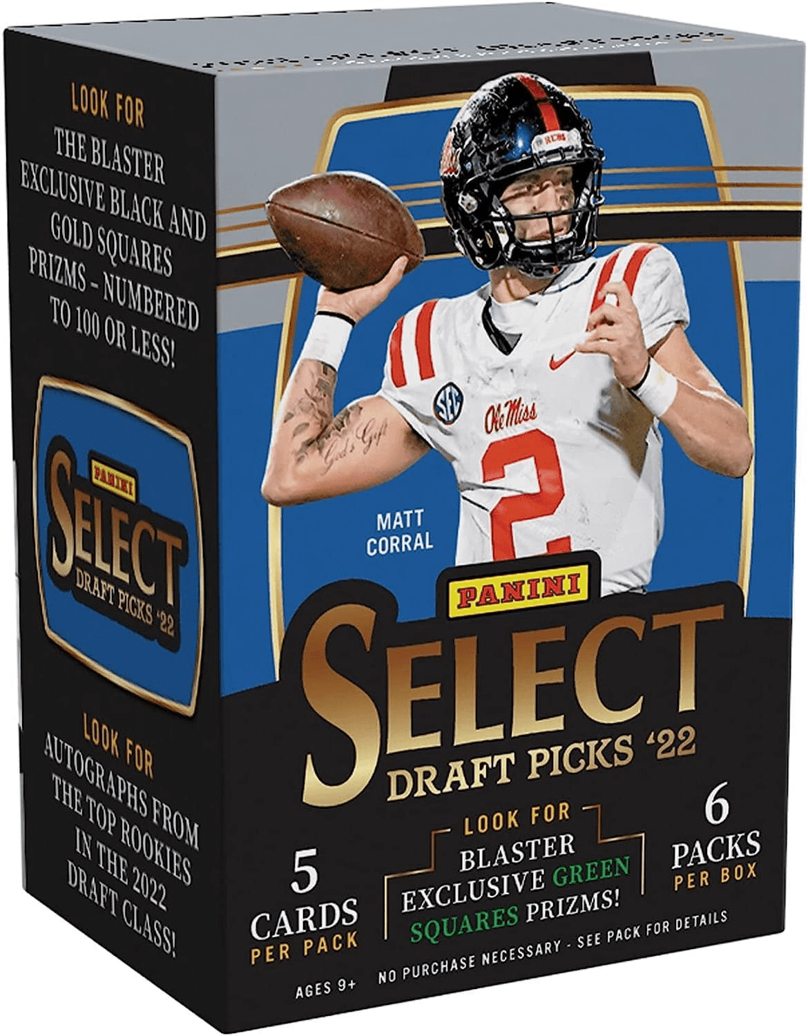 2022 Panini Select Draft Picks Collegiate Football Blaster Box Trading Cards