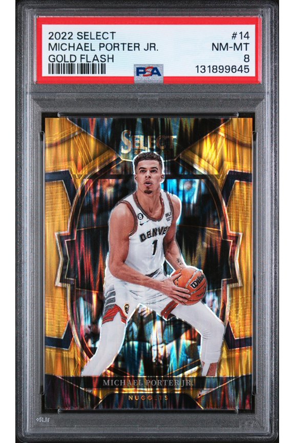 2022 Panini Select Gold Flash Michael Porter Jr. #14 /10 PSA 8
