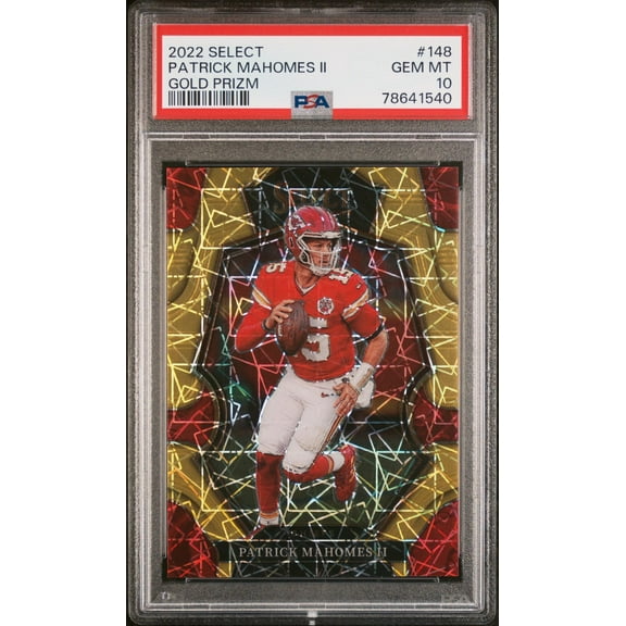 2022 Panini Select Gold Prizm Patrick Mahomes II #148 Premier Level /10 PSA 10