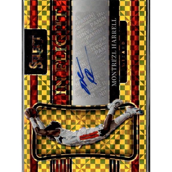 2022 Panini Select Prizm In Flight Montrezl Harrell #IF-MZH Gold /10 Washington Wizards NBA Autographed Basketball Trading Card