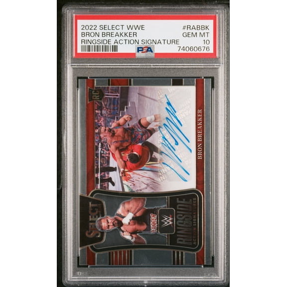 2022 Panini Select WWE Ringside Action Signatures Bron Breakker #RABBK PSA 10