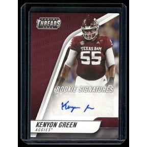 2022 Panini Threads Draft Picks Kenyon Green Texas A&M Aggies Auto #TH-KGR Football Card
