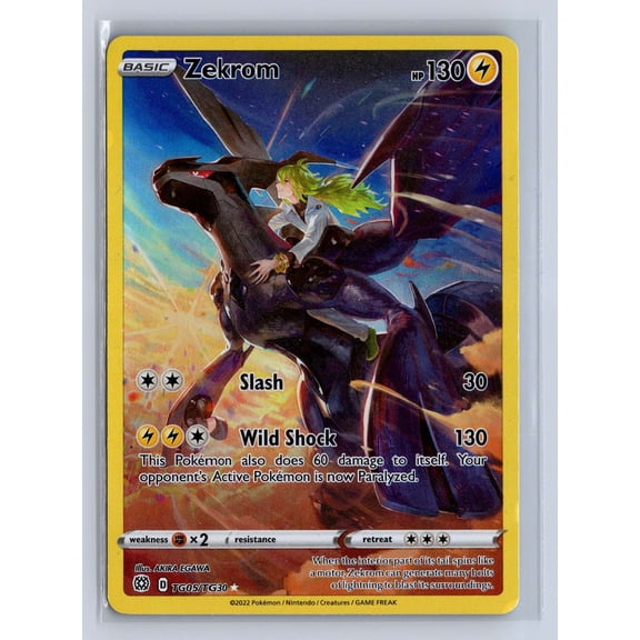 2022 Pokemon Brilliant Stars Zekrom Holo Rare CHR TG05 TG30 English Card