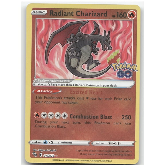 2022 Pokemon GO Radiant Charizard Rare #011/078