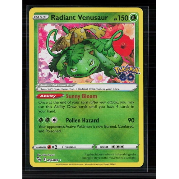 2022 Pokemon GO Radiant Venusaur Holo Rare #4/78 English