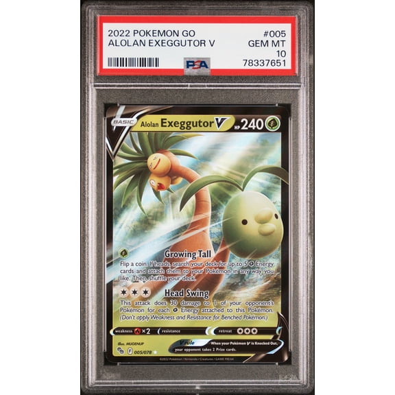 2022 Pokemon Go Alolan Exeggutor V PSA 10 #005