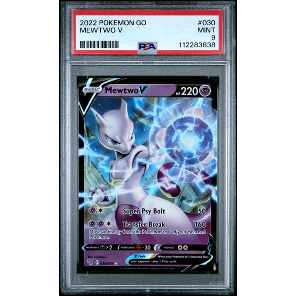 2022 Pokemon Go Mewtwo V PSA 9 #030