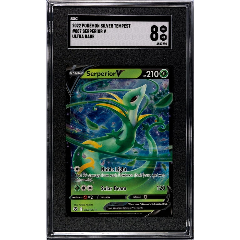 2022 Pokemon Silver Tempest #007 Serperior V Ultra Rare SGC