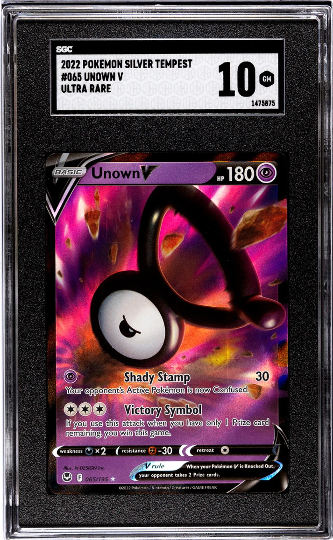 Pokemon Silver Tempest Unown V & Vstar Ultra Rare Card Lot - 2 Card Set (065/195)