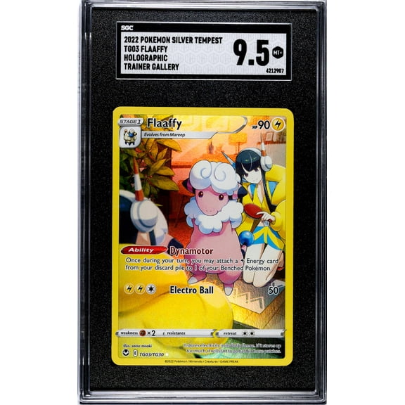 2022 Pokemon Silver Tempest #TG03 Flaaffy Holographic Trainer Gallery SGC 9.5