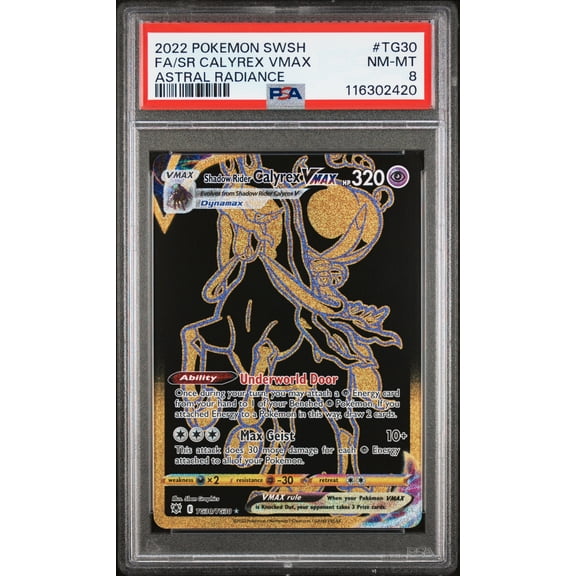 2022 Pokemon Sword & Shield Astral Radiance SR Calyrex Vmax Fa Astral Radiance PSA 8 #TG30