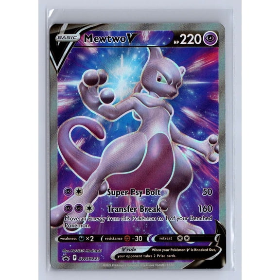 2022 Pokemon Sword Shield Black Star Promo Mewtwo V Holo FA #SWSH229 English Trading Card