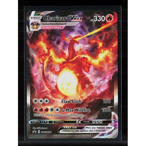 2022 Pokemon Sword & Shield Charizard VMAX Etched Black Star Promo SWSH261 English Card