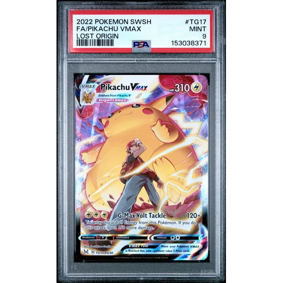 2022 Pokemon Sword & Shield Lost Origin Pikachu VMAX FA PSA 9 #TG17