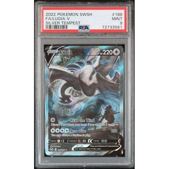 Graded 2022 Pokmon Sword & Shield Silver Tempest Lugia V FA #186 PSA 9 Trading Card