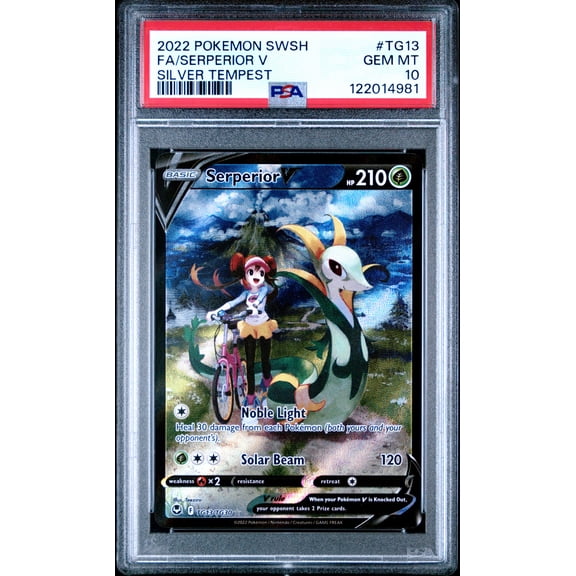 2022 Pokemon Sword & Shield Silver Tempest Serperior V Fa Silver Tempest PSA 10 #TG13