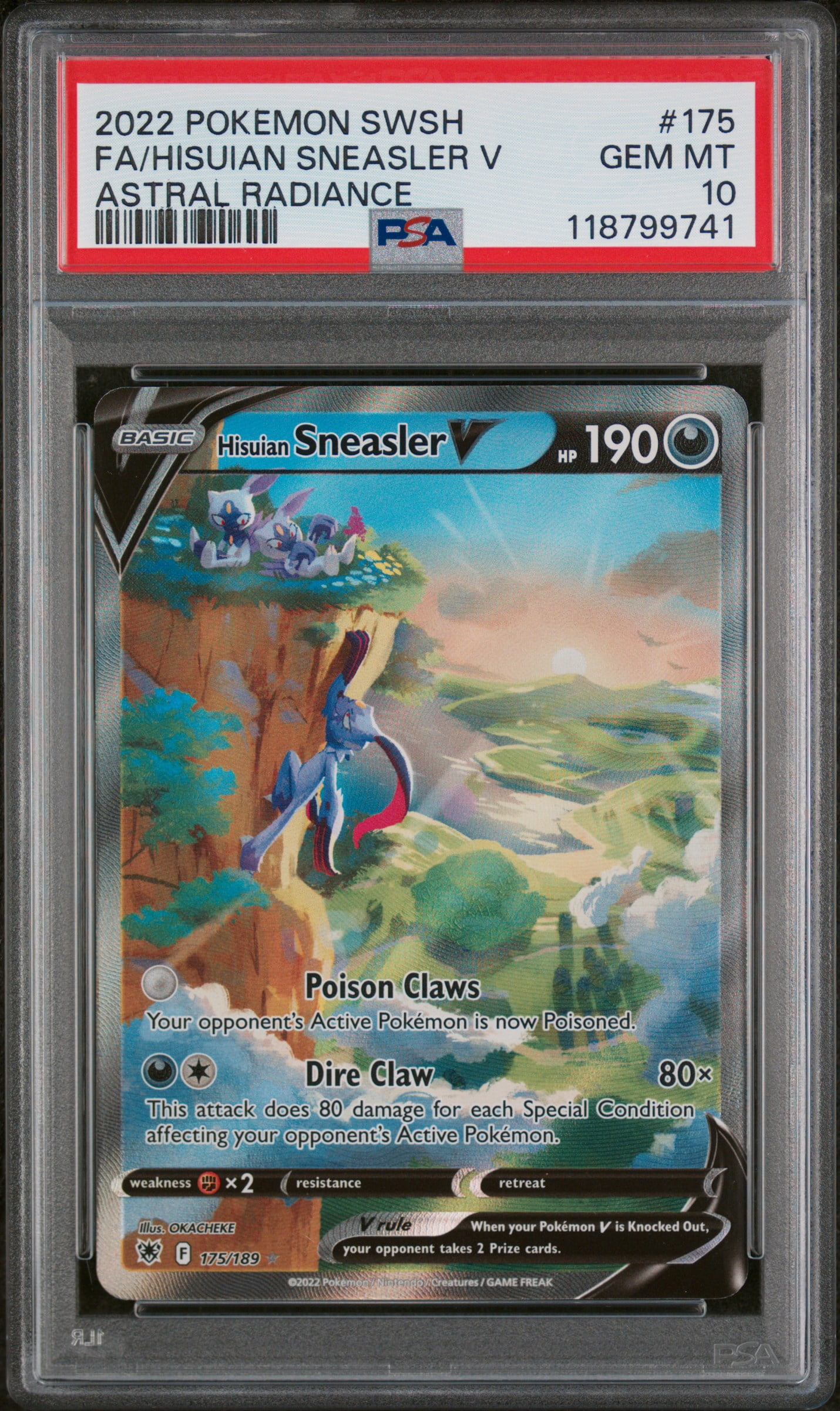 2022 Pokemon Sword and Shield Astral Radiance Hisuian Sneasler V #175 PSA  10 - Walmart.com