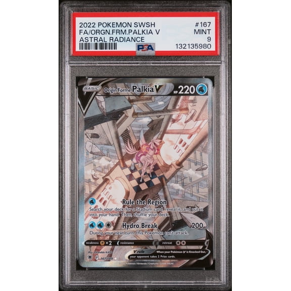 2022 Pokemon Sword and Shield Astral Radiance Origin Forme Palkia V #167 PSA 9