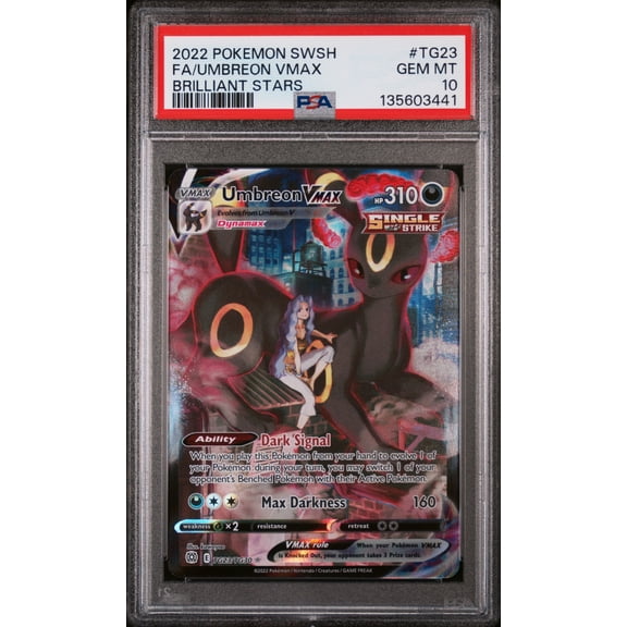 2022 Pokemon Sword and Shield Brilliant Stars Trainer Gallery Umbreon Vmax #TG23 PSA 10