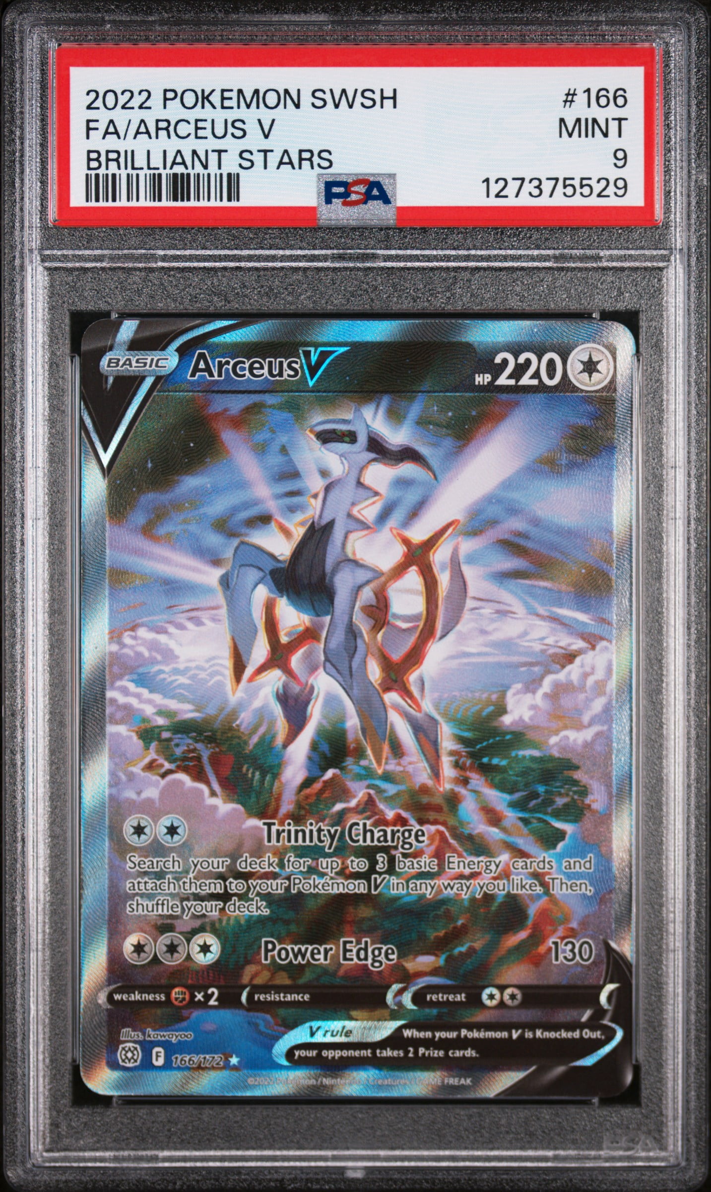 2022 Pokemon Sword and Shield Brilliant Stars Ultra Rare Arceus V #166 /172  PSA 9 - Walmart.com