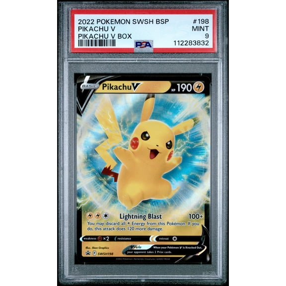 2022 Pokemon Swsh Black Star Promo Pikachu V Pikachu V Box PSA 9 #198