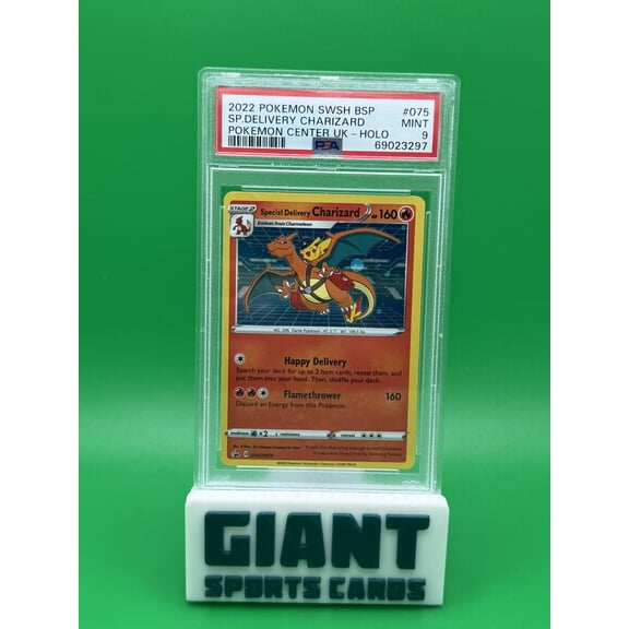 2022 Pokemon Swsh Black Star Promo SP. Delivery Charizard Pokemon Center Uk-Holo PSA 9 #075