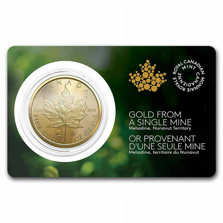 2022 RCM 1 oz Gold Maple Leaf Single Sourced Mine BU Assay Card