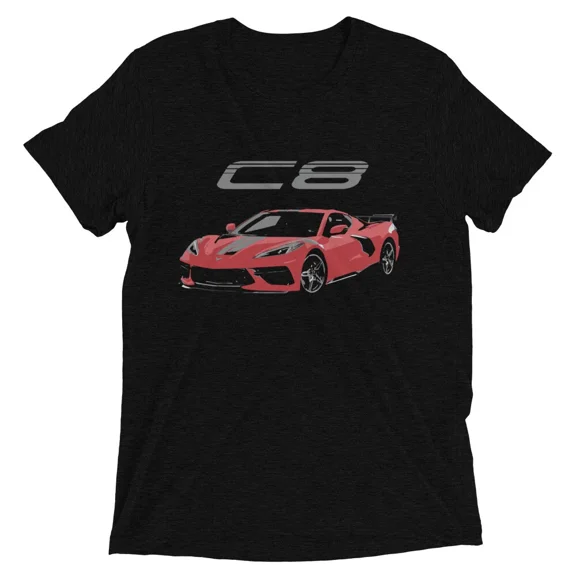 2022 Red vette C8 Owner Gift Vintage Feel tri-blend Short sleeve t-shirt