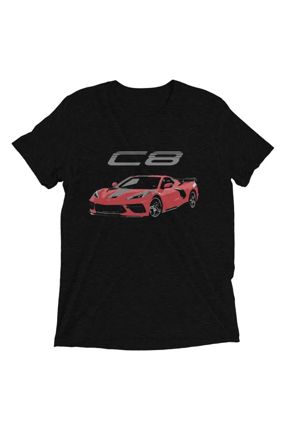 2022 Red vette C8 Owner Gift Vintage Feel tri-blend Short sleeve t-shirt