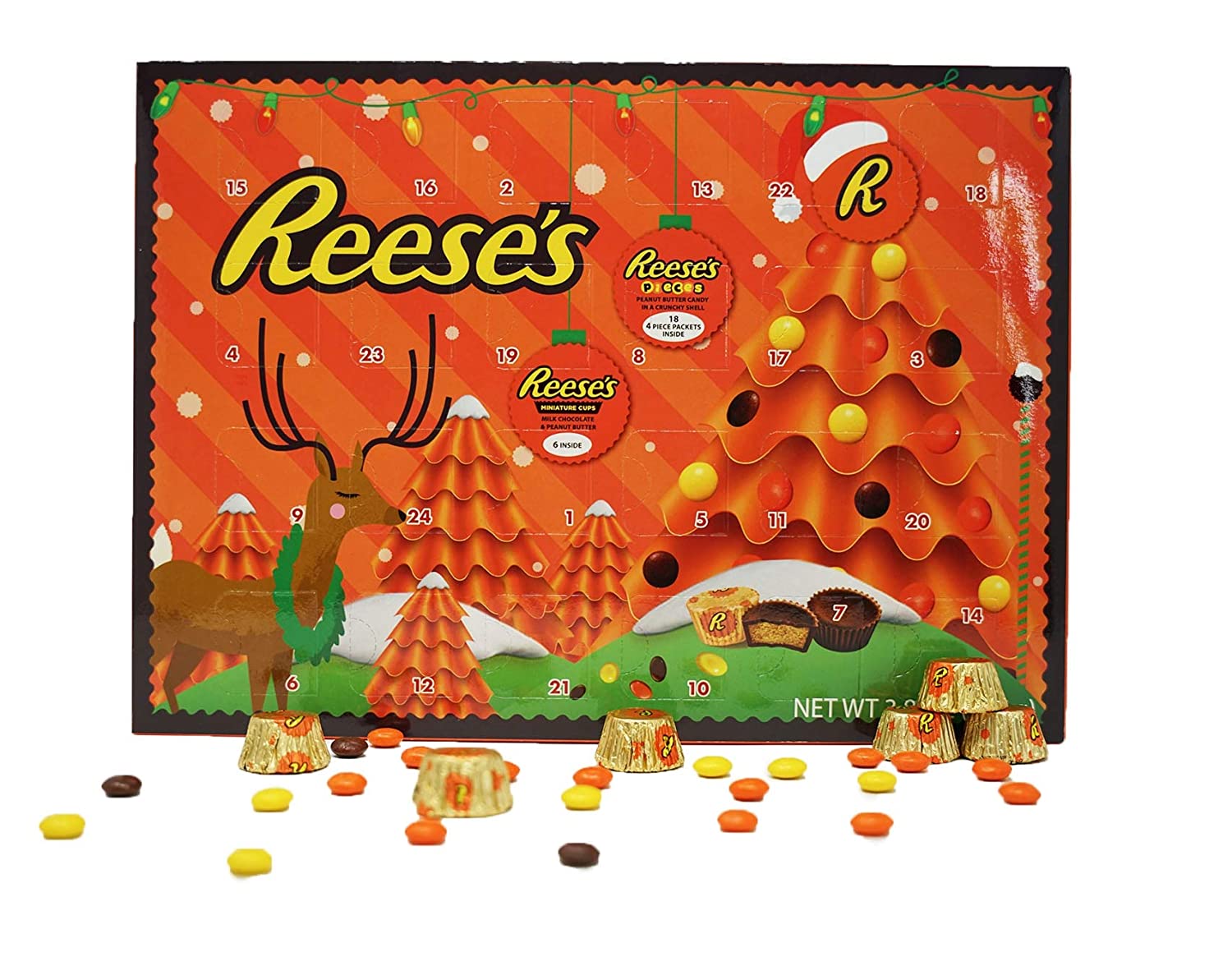 2022 Reese's Holiday Countdown Advent Calendar with Reese's Peanut Butter Cups and Candy Pieces, Pack Of 1 (1.76 Oz.) - image 1 of 3