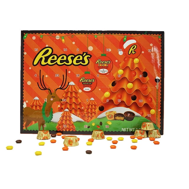 2022 Reese's Holiday Countdown Advent Calendar with Reese's Peanut Butter Cups and Candy Pieces, Pack Of 1 (1.76 Oz.)