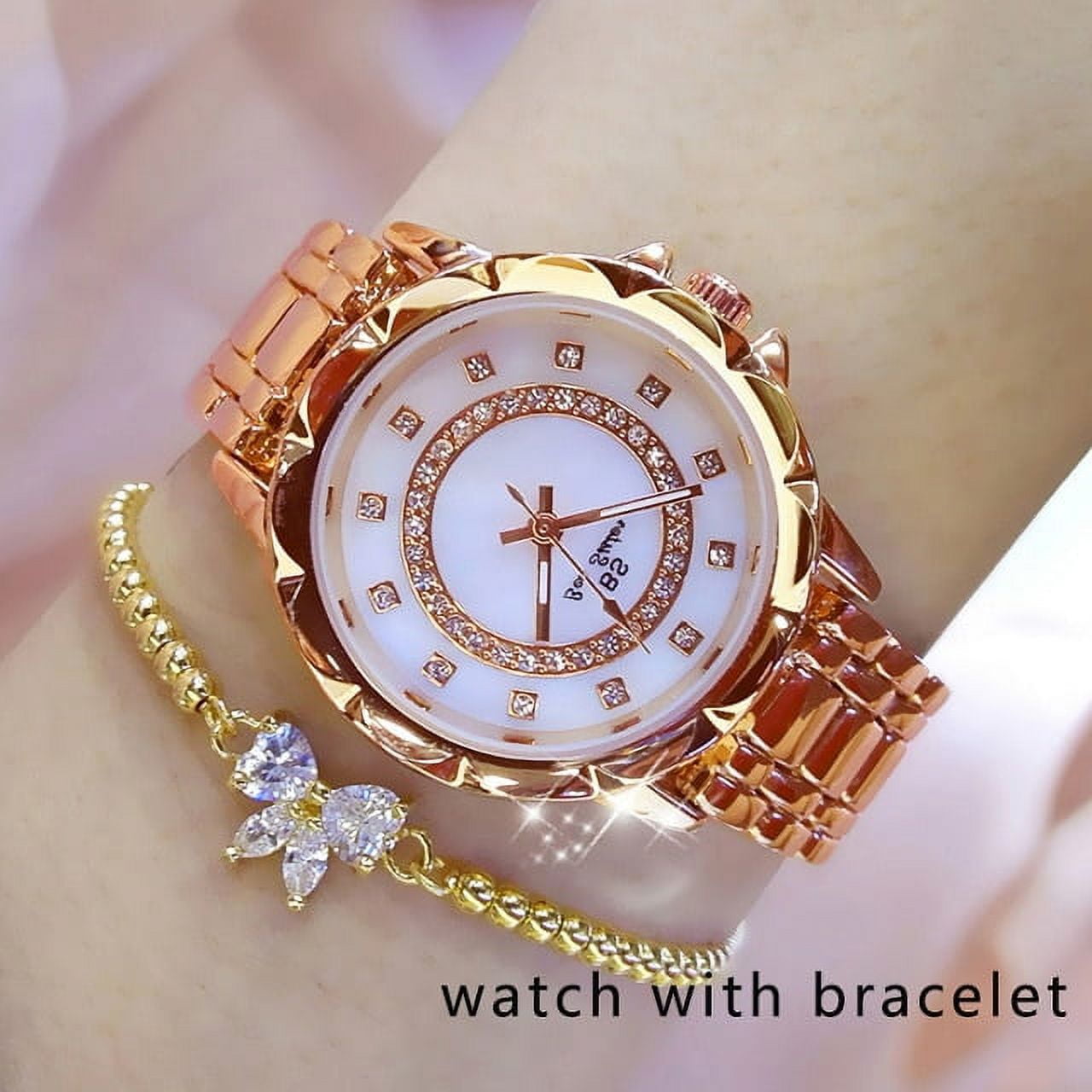 2022 Rhinestone Elegant Ladies Watches Diamond Women Luxury Brand Watch Gold Clock Wrist Watches for Women Relogio Feminino 2021 Walmart
