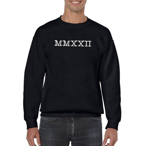 2022 Roman Numbers Sweatshirt Men -Smartprints Designs, Male Small