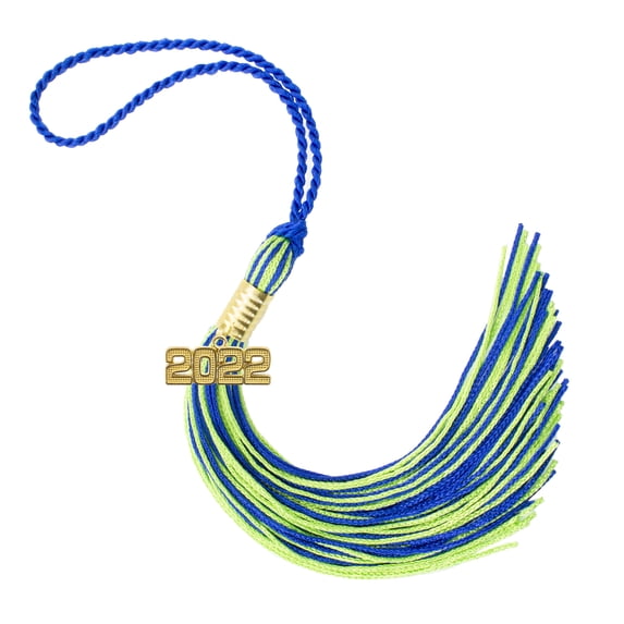 2022 Royal / Lime Graduation Tassel - Every School Color Available - Made In Usa