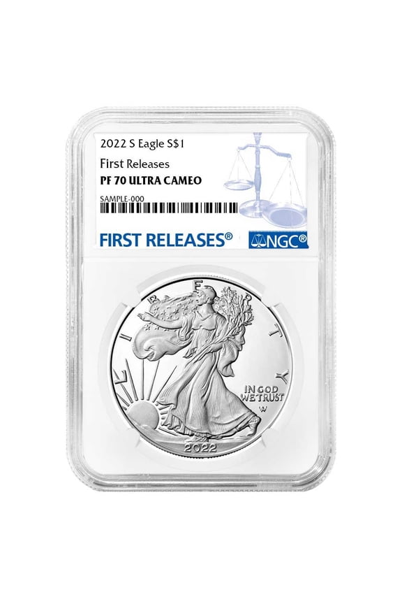 2022-S $1 1-oz Proof American Silver Eagle NGC PF70UC FR Blue Label