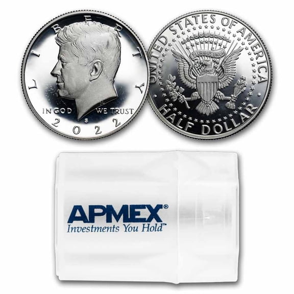 2022-S Silver Kennedy Half Dollar 20-Coin Roll Proof
