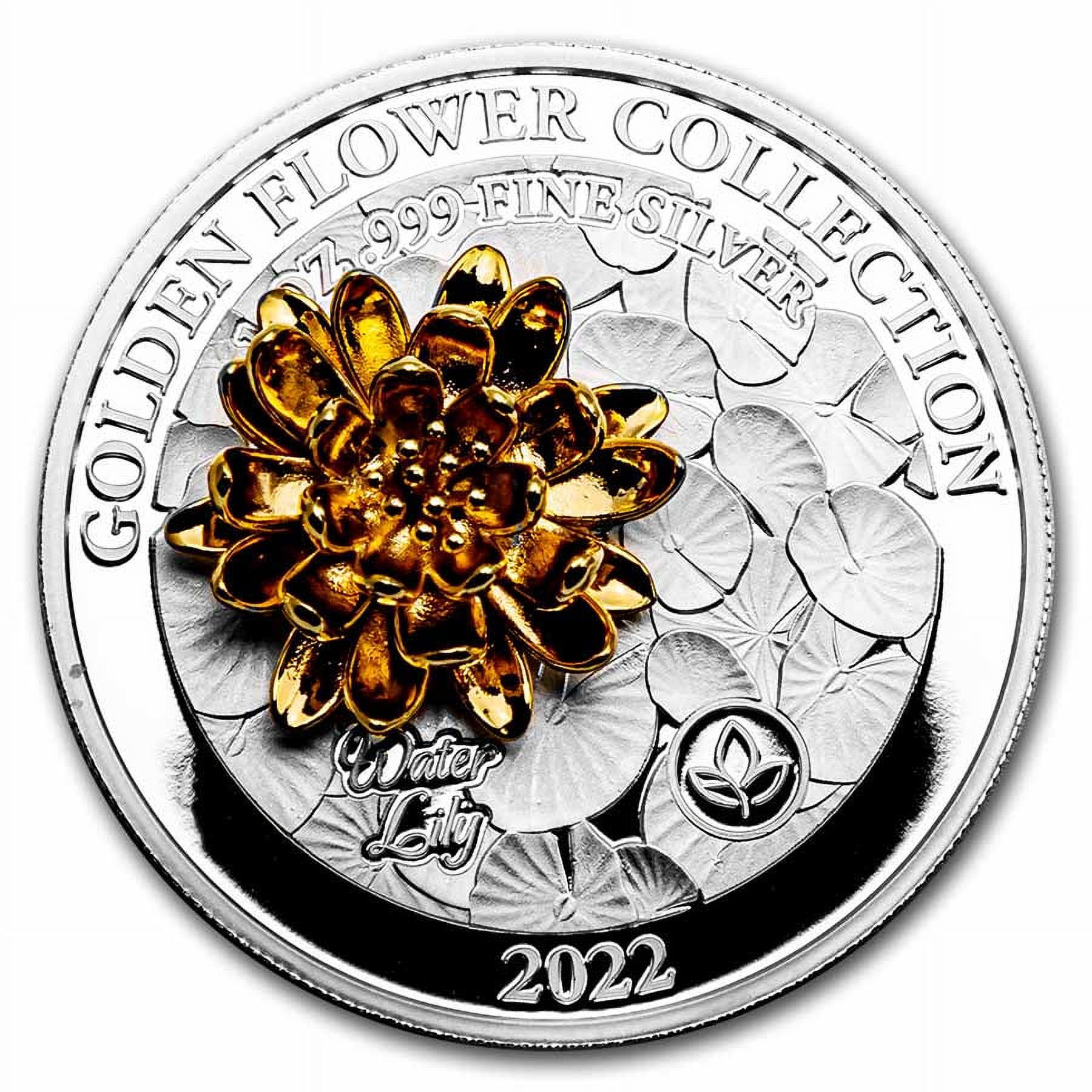 2022 Samoa 1 oz Silver Golden Flower Collection: Water Lily