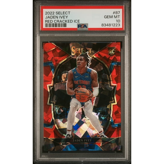 2022 Select Red Cracked Ice Jaden Ivey #87 RC PSA 10