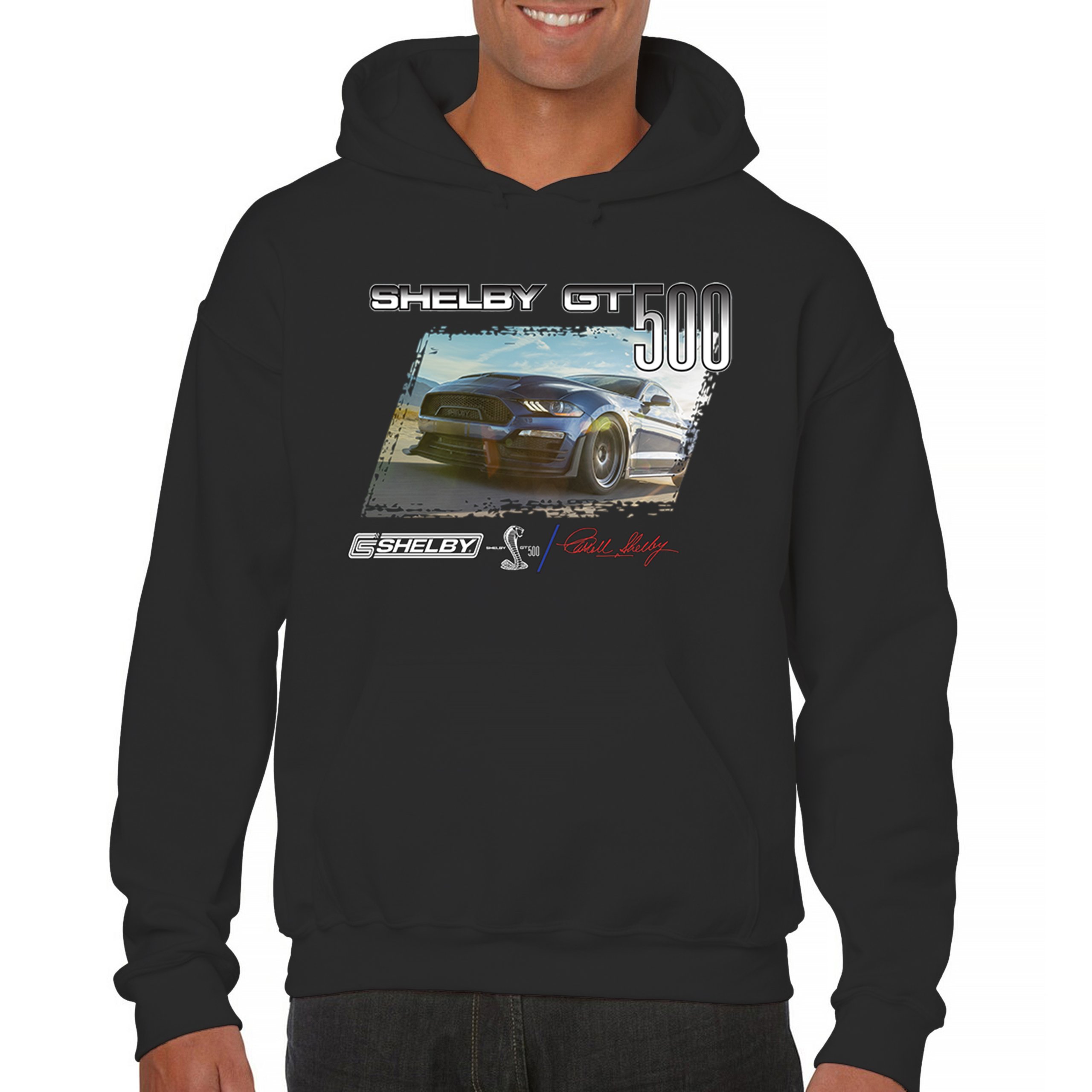 Felpa Con Cappuccio Mustang Shelby - Design Auto Muscle Car, Nuovo Con Etichette, Cotone E Poliestere